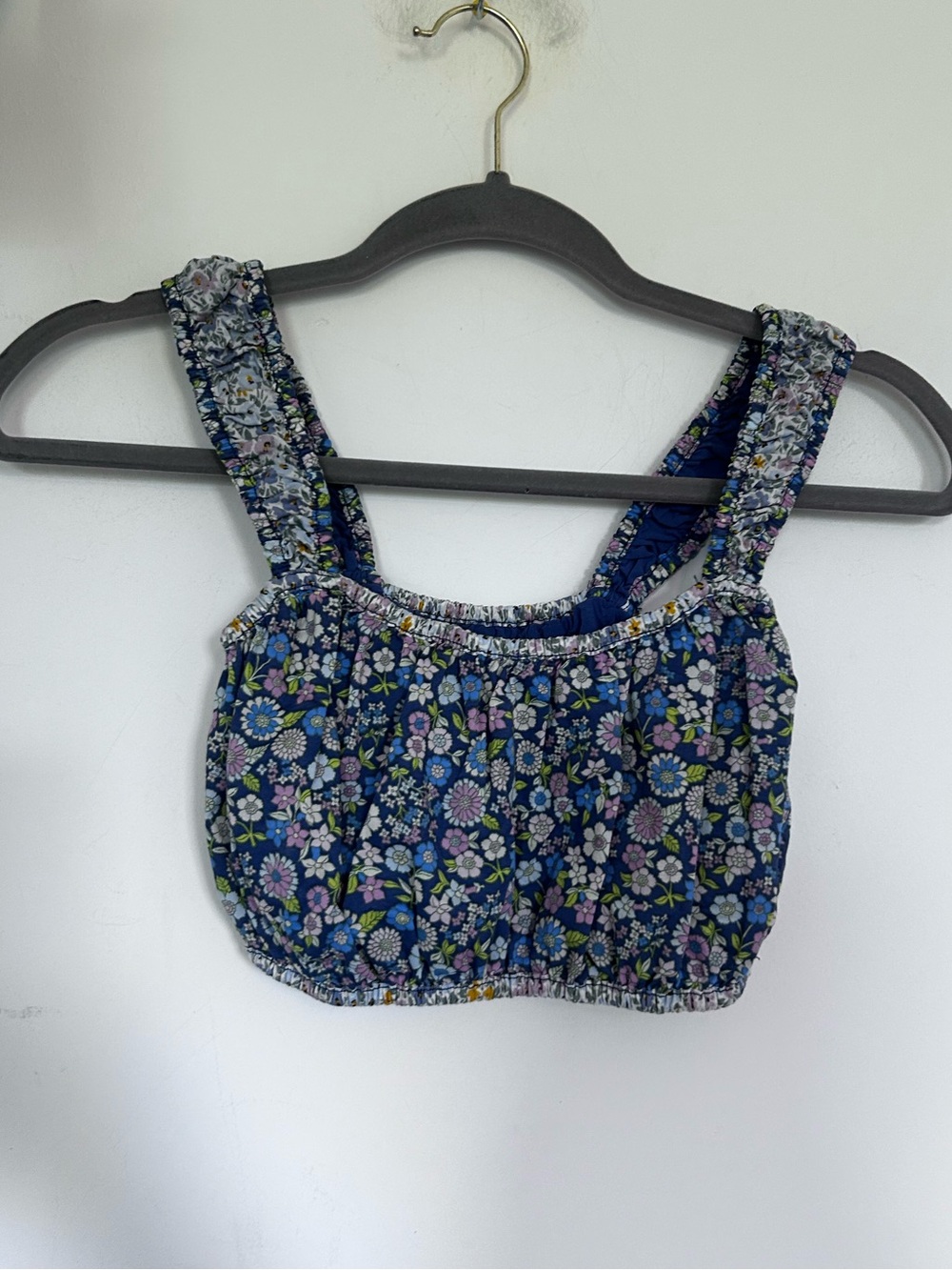 American Eagle Ditsy Floral 100% Cotton Cropped Bra Tank Top Size XS
